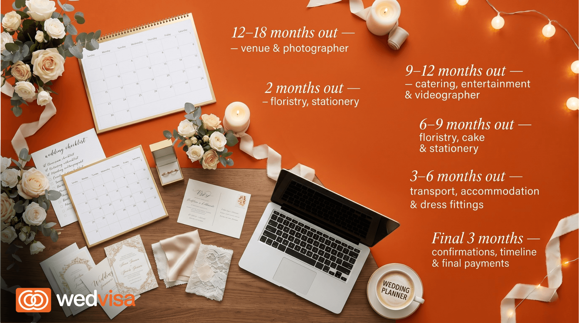 Wedding booking timeline UK